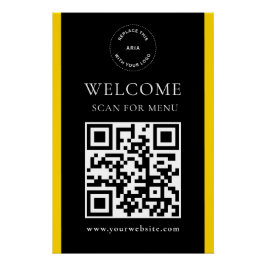 Aangepaste Logo QR-code Modern Business Pedestal S Perfect Poster