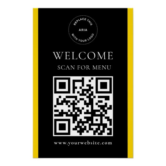 Aangepaste Logo QR-code Modern Business Pedestal S Perfect Poster (Voorkant)