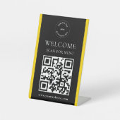 Aangepaste Logo QR-code Modern Business Pedestal S Reclamebord Met Voetstuk (Voorkant)