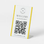 Aangepaste Logo QR-code Modern Business Pedestal S Reclamebord Met Voetstuk (Voorkant)