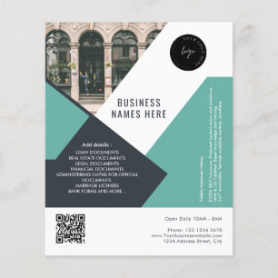 Aangepaste Logo & QR Code Modern Eenvoudig Profess Flyer