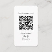 Aangepaste Logo QR Code Modern Minimalistisch Prof Visitekaartje (Achterkant)