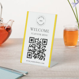 Aangepaste Logo QR Code Moderne Zakelijke Sokkelbo Reclamebord Met Voetstuk