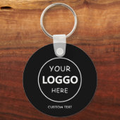 Aangepaste Logo & QR-code op Black Company Busines Sleutelhanger (Voorkant)