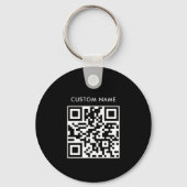 Aangepaste Logo & QR-code op Black Company Busines Sleutelhanger (Achterkant)
