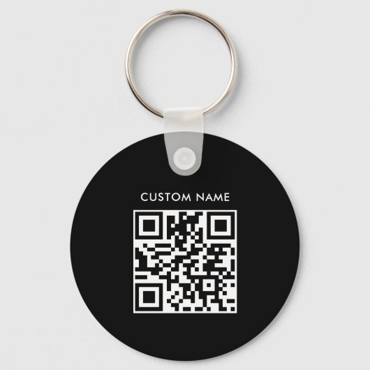 Aangepaste Logo & QR-code op Black Company Busines Sleutelhanger (Achterkant)