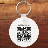 Aangepaste Logo & QR-code op Black Company Busines Sleutelhanger (Achterkant)