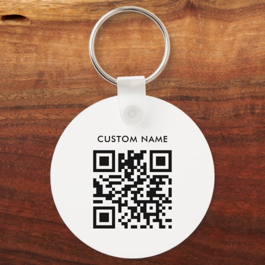 Aangepaste Logo & QR-code op Black Company Busines Sleutelhanger (Achterkant)