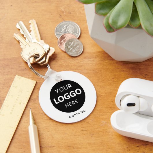 Aangepaste Logo & QR-code op Black Company Busines Sleutelhanger (Bureau)