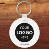 Aangepaste Logo & QR-code op Black Company Busines Sleutelhanger (Voorkant)