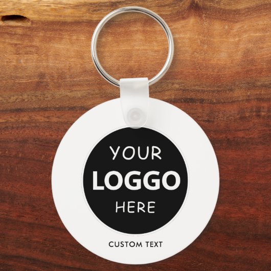 Aangepaste Logo & QR-code op Black Company Busines Sleutelhanger (Voorkant)