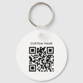Aangepaste Logo & QR-code op Black Company Busines Sleutelhanger (Achterkant)
