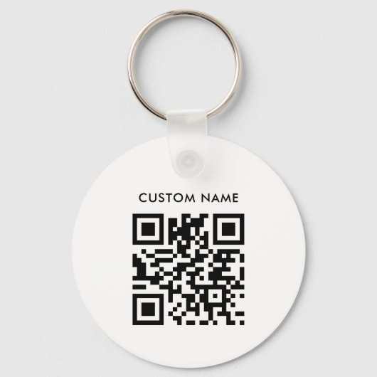 Aangepaste Logo & QR-code op Black Company Busines Sleutelhanger (Achterkant)