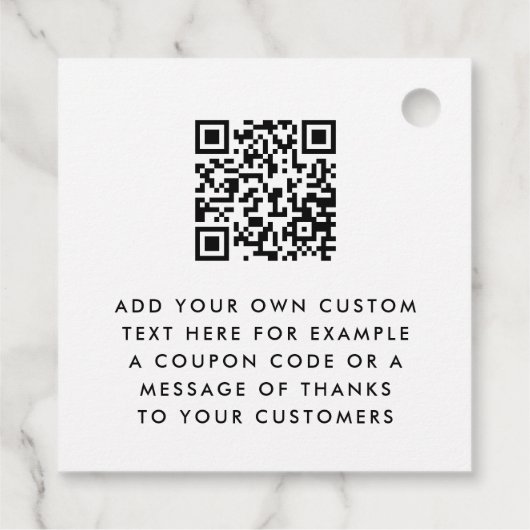 Aangepaste logo QR code orde dank u labels hangen (Achterkant)