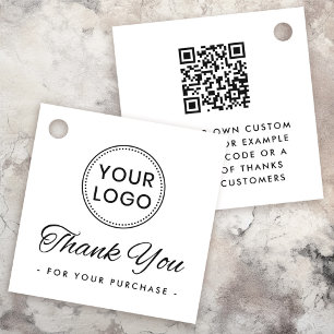 Aangepaste logo QR code orde dank u labels hangen