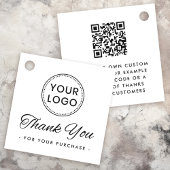 Aangepaste logo QR code orde dank u labels hangen
