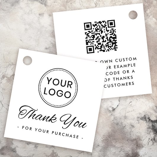 Aangepaste logo QR code orde dank u labels hangen