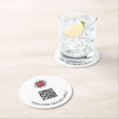 Aangepaste Logo & QR Code Papier Drinken Onderzett Ronde Kartonnen Onderzetter (Insitu)