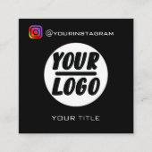 Aangepaste logo | QR-code | Pictogrammen voor soci Vierkante Visitekaartje (Voorkant)