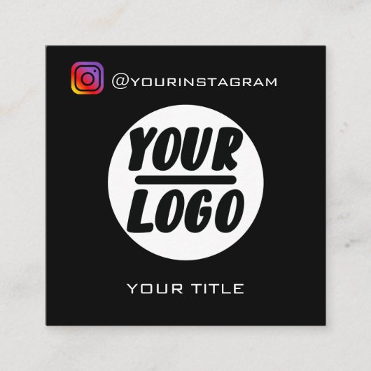 Aangepaste logo | QR-code | Pictogrammen voor soci Vierkante Visitekaartje (Voorkant)