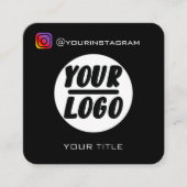 Aangepaste logo | QR-code | Pictogrammen voor soci Vierkante Visitekaartje (Voorkant)