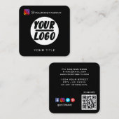 Aangepaste logo | QR-code | Pictogrammen voor soci Vierkante Visitekaartje (Voorkant / Achterkant)