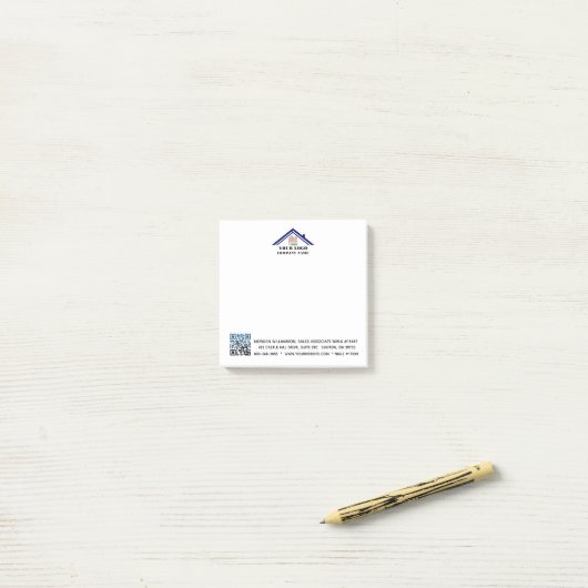 Aangepaste Logo QR-code Post-it® Notes (Op bureau)