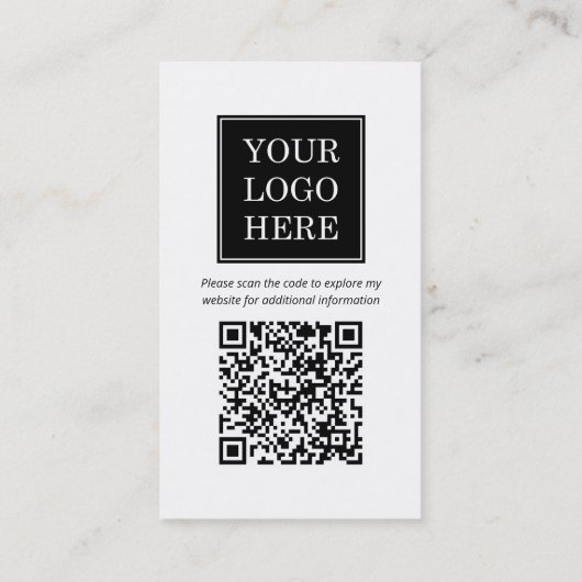 Aangepaste Logo QR-code Professioneel Visitekaartje (Achterkant)