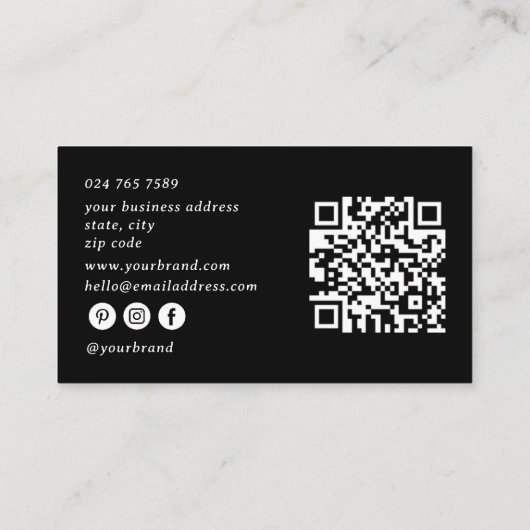 Aangepaste Logo, QR-code Professionele make-up art Visitekaartje (Achterkant)