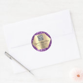 Aangepaste Logo QR-code Promotie Kaart Paars invoe Ronde Sticker (Envelop)