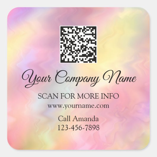 Aangepaste Logo QR-code Promotie online winkelen Vierkante Sticker (Voorkant)