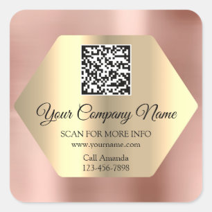 Aangepaste Logo QR-code Promotie Roos online winke Vierkante Sticker