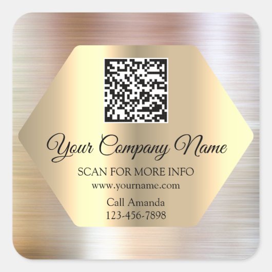 Aangepaste Logo QR-code - Promotie Scant it WWW-Ro Vierkante Sticker (Voorkant)