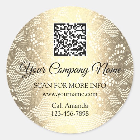 Aangepaste Logo QR-code Promotie Winkel Floral kan Ronde Sticker (Voorkant)