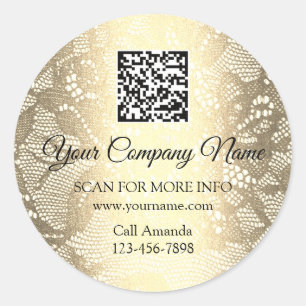 Aangepaste Logo QR-code Promotie Winkel Floral kan Ronde Sticker