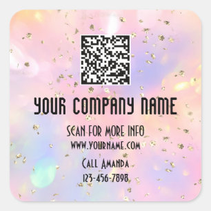 Aangepaste Logo QR-code Promotie Winkelholograaf Vierkante Sticker