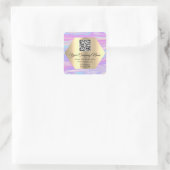 Aangepaste Logo QR-code promotieroze holograaf Vierkante Sticker (Tas)
