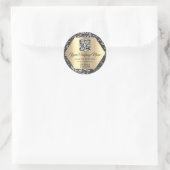 Aangepaste Logo QR-code promotioneel grijs glitter Ronde Sticker (Tas)