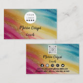 Aangepaste Logo QR-code Rainbow Gold Social Media Visitekaartje (Voorkant / Achterkant)