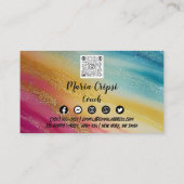 Aangepaste Logo QR-code Rainbow Gold Social Media Visitekaartje (Achterkant)