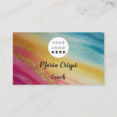 Aangepaste Logo QR-code Rainbow Gold Social Media Visitekaartje (Voorkant)