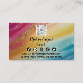 Aangepaste Logo QR-code Rainbow Gold Social Media Visitekaartje (Achterkant)