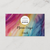 Aangepaste Logo QR-code Rainbow Gold Social Media Visitekaartje (Voorkant)