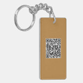 Aangepaste Logo & QR Code Rechthoek Sleutelhanger  (Voorkant Links)