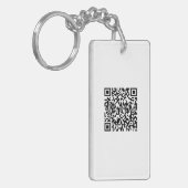 Aangepaste Logo & QR Code Rechthoek Sleutelhanger  (Voorkant Links)