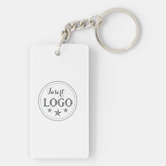 Aangepaste Logo & QR Code Rechthoek Sleutelhanger  (achterkant)