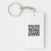 Aangepaste Logo & QR Code Rechthoek Sleutelhanger  (Voorkant)