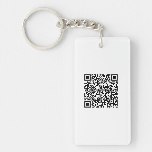 Aangepaste Logo & QR Code Rechthoek Sleutelhanger  (Voorkant)