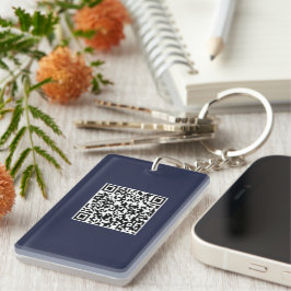 Aangepaste Logo & QR Code Rechthoek Sleutelhanger
