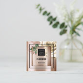 Aangepaste Logo QR CODE Roos Gold Green Ivory Vierkante Visitekaartje (Staand voorkant)